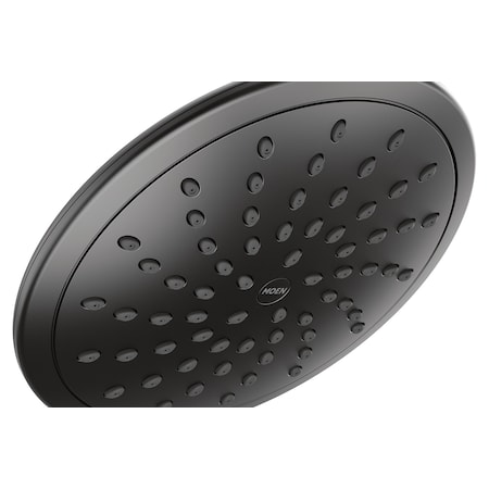 Moen Matte black one-function 8" diameter spray head standard M6345BL